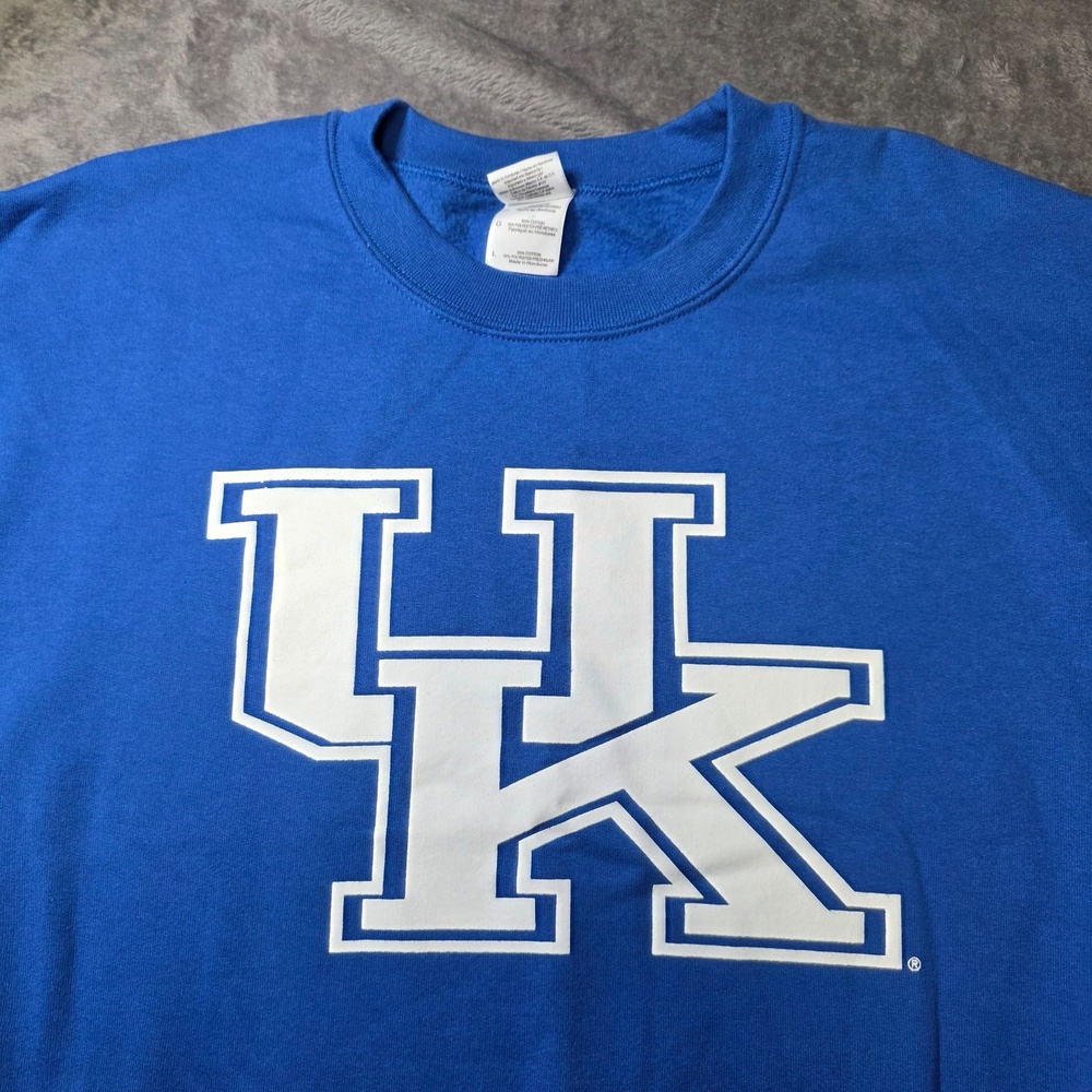 Kentucky Wildcats Sweatshirt Mens Large Blue NCAA Basketball Gildan Heavy Blend